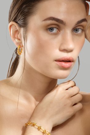 Ohrring Twist of Gold - 18k Vergoldet
