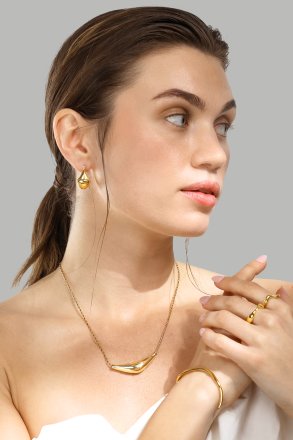 Halskette Flow - 18k Vergoldet