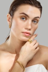 Ohrringe Twisted Heart – 18k Vergoldet