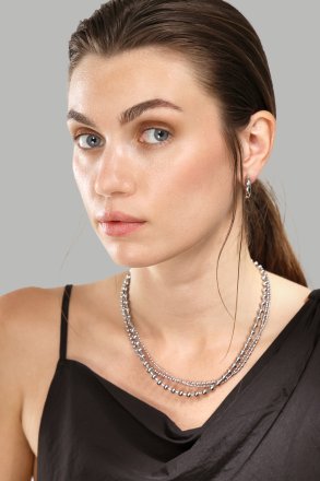 Halskette Layered Shine – Versilbert