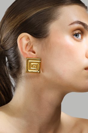 Ohrring Geometric Glow - 18k Vergoldet