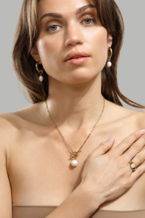 Ohrring Pearl Drop - 18k Vergoldet