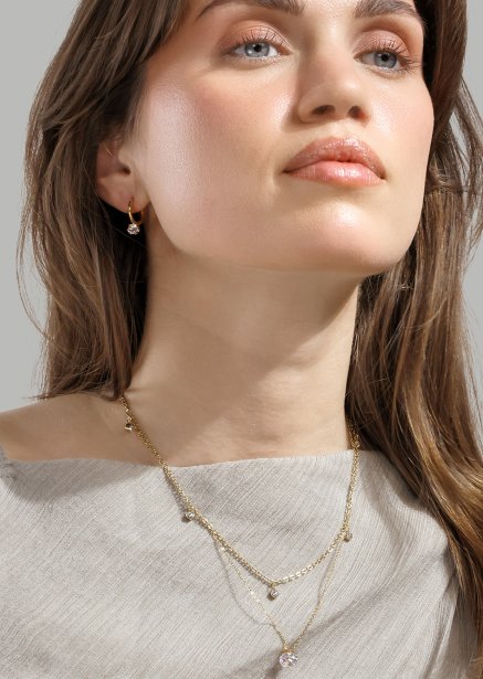 Halskette Luna Drops - 18k Vergoldet