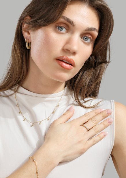 Ohrring Crystal Circle - 18k Vergoldet