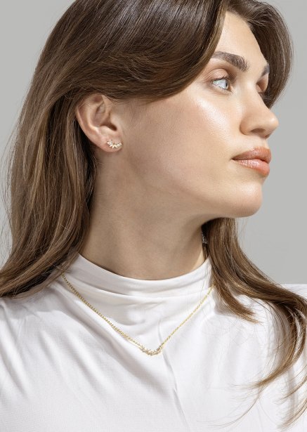 Ohrringe Leaf Studs- 18k Vergoldet