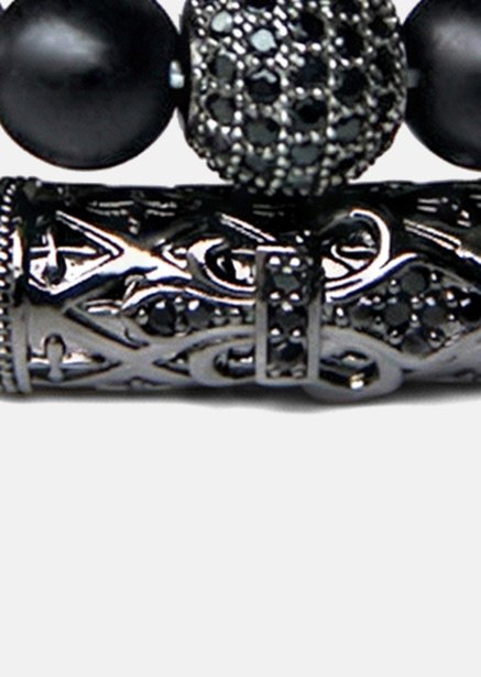 Perlenarmband Obsidian Crown