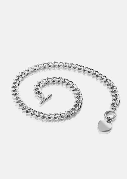 Luxe Circle Charm Necklace - Versilbert