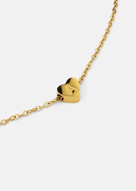 Halskette Heart Letter A-N - 18k Vergoldet