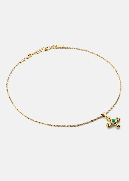 Emerald Cross Green Halskette – 18k Vergoldet