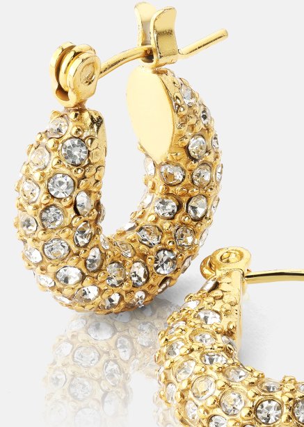 Chunky Pearl Hoop Earrings - 18k Vergoldet