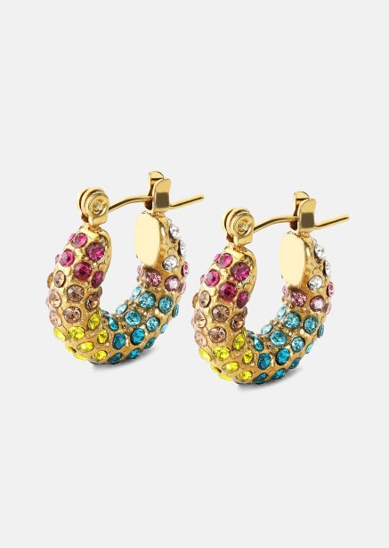 Colored Pearl Hoop Ohrring - 18k Vergoldet
