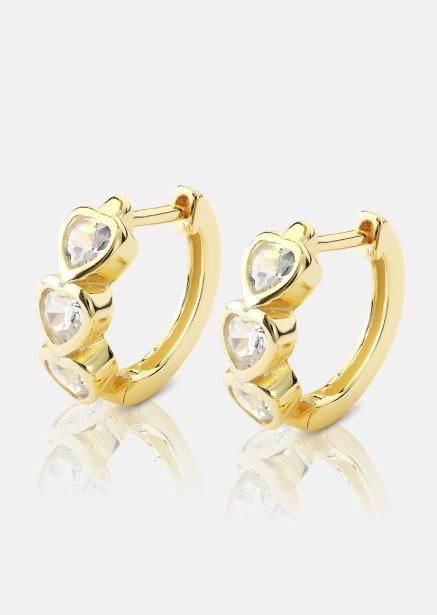 Ohrring Heart Hoops - 18k Vergoldet
