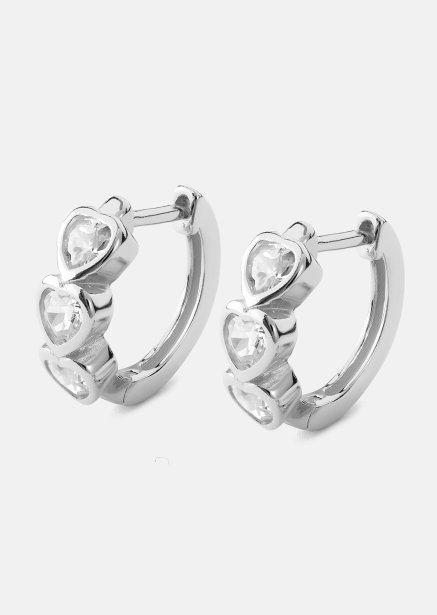 Ohrring Heart Hoops - Versilbert