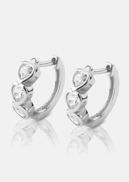 Ohrring Heart Hoops - Versilbert