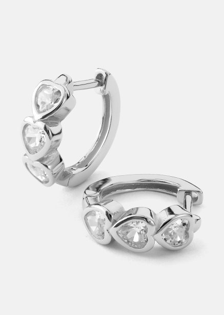 Ohrring Heart Hoops - Versilbert