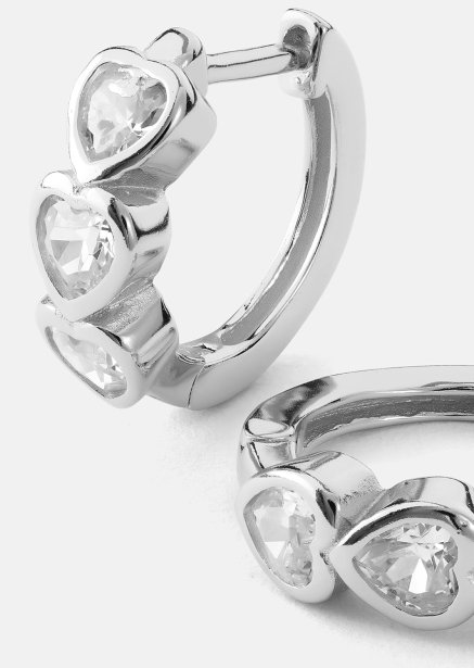 Ohrring Heart Hoops - Versilbert