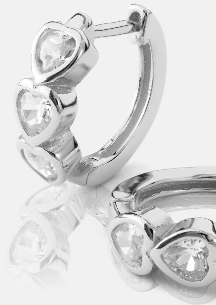 Ohrring Heart Hoops - Versilbert