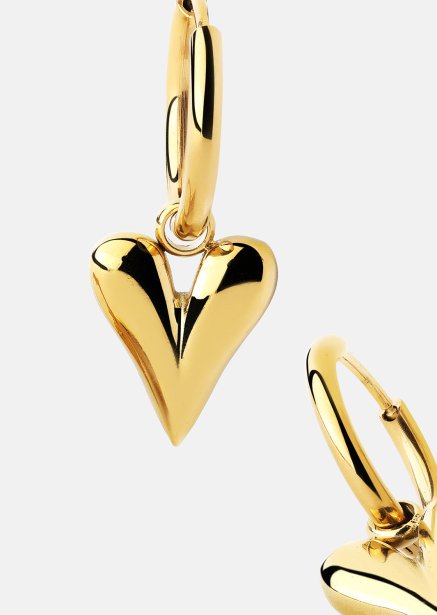 Ohrringe Heart Drop - 18k Vergoldet