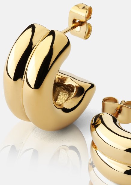 Ohrring Bold Curve - 18k Vergoldet