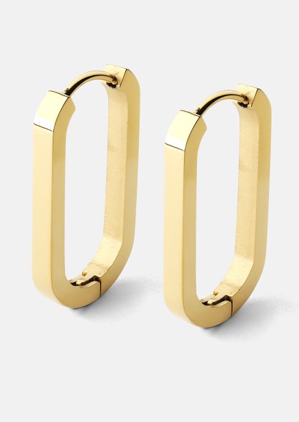 Ohrring Edge Hoops - 18k Vergoldet