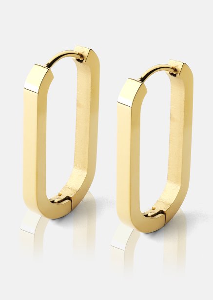 Ohrring Edge Hoops - 18k Gold Plated