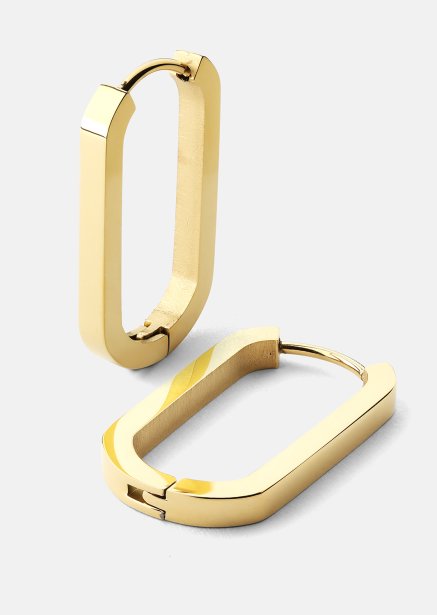 Ohrring Edge Hoops - 18k Vergoldet