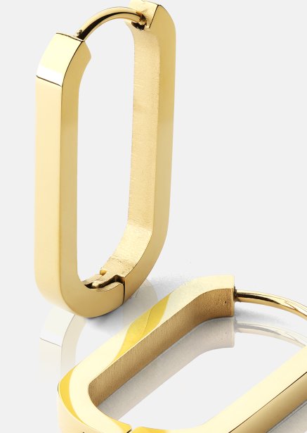 Ohrring Edge Hoops - 18k Vergoldet