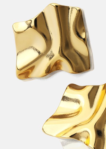 Ohrring Golden Ripple Studs - 18k Vergoldet