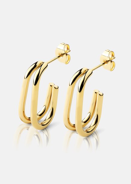 Ohrringe Loop Duo – 18k Vergoldet