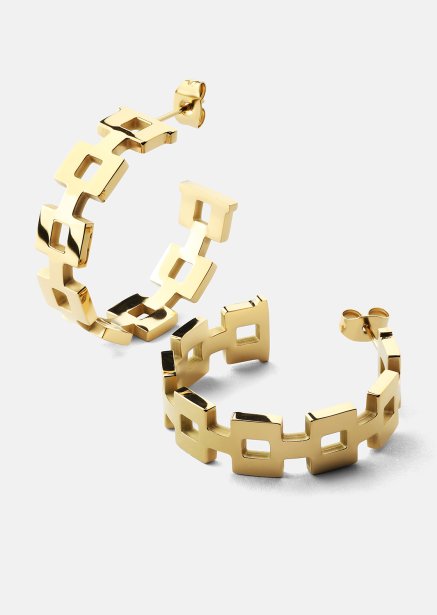 Ohrring GeoHoops - 18k Vergoldet