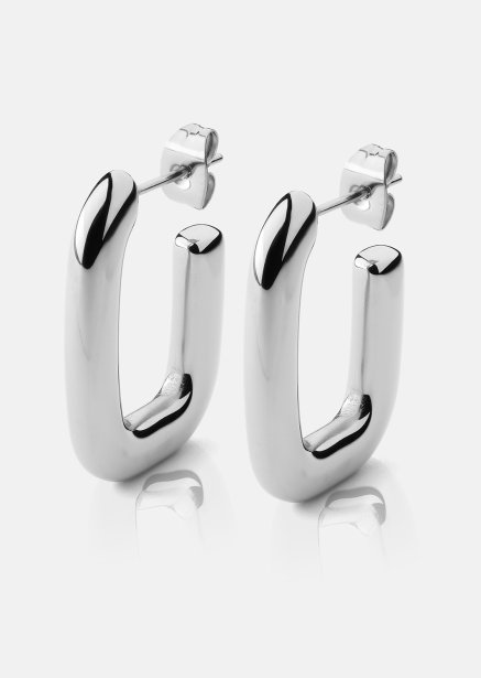 Ohrring Chunky Rectangle - Steel