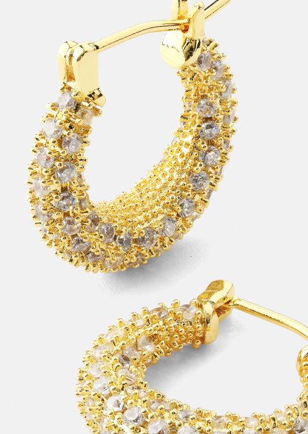 Ohrring Crystal Circle - 18k Vergoldet