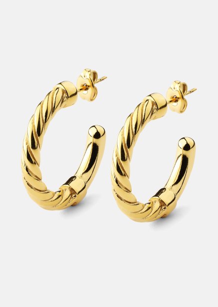 Ohrringe Twistade Hoops – 18k Vergoldet