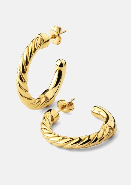 Ohrringe Twistade Hoops – 18k Vergoldet
