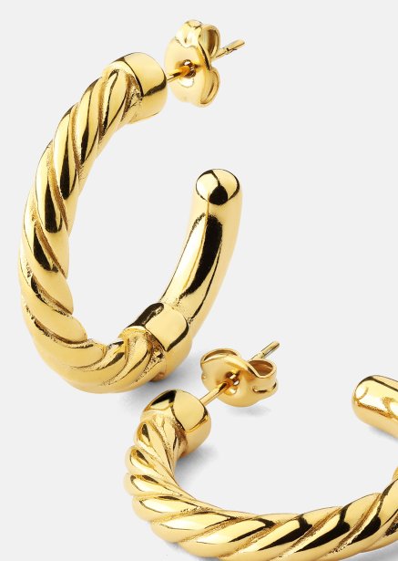 Ohrringe Twistade Hoops – 18k Vergoldet