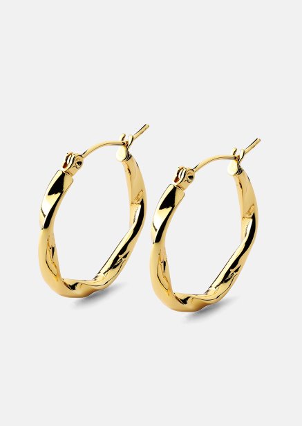 Twist Glow Hoops - 18k Vergoldete Ohrringe