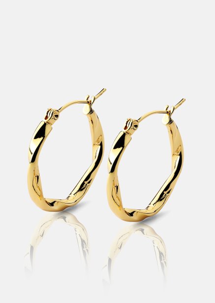 Twist Glow Hoops - 18k Vergoldete Ohrringe
