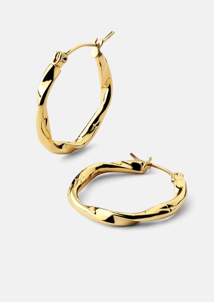Twist Glow Hoops - 18k Vergoldete Ohrringe