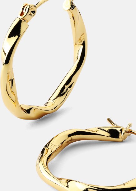 Twist Glow Hoops - 18k Vergoldete Ohrringe