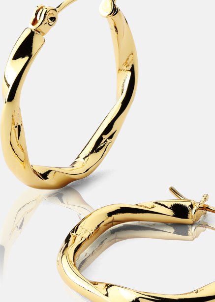 Twist Glow Hoops - 18k Vergoldete Ohrringe