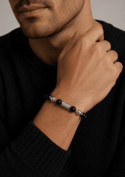 Perlenarmband Obsidian Valor