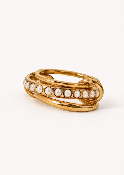 Ring Stacked Pearl - 18k vergoldet