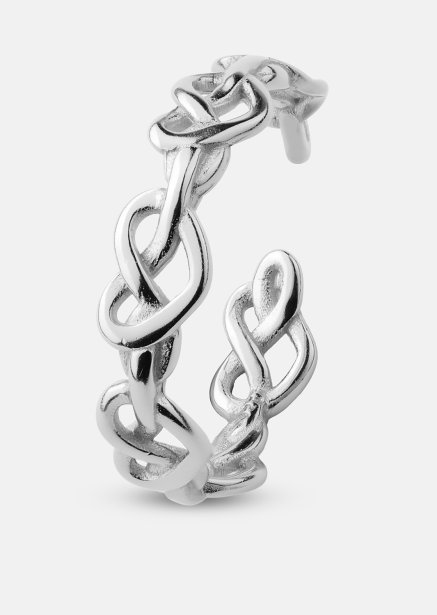 Ring Heart Link- Versilbert