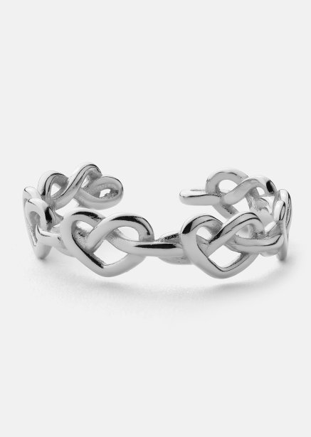 Ring Heart Link- Versilbert