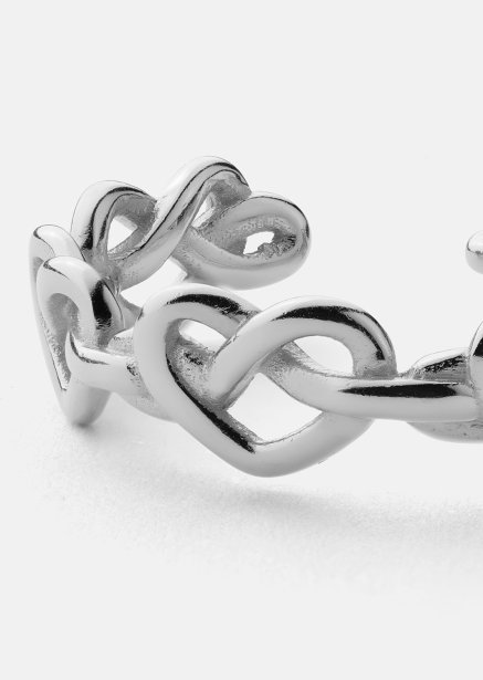 Ring Heart Link- Versilbert