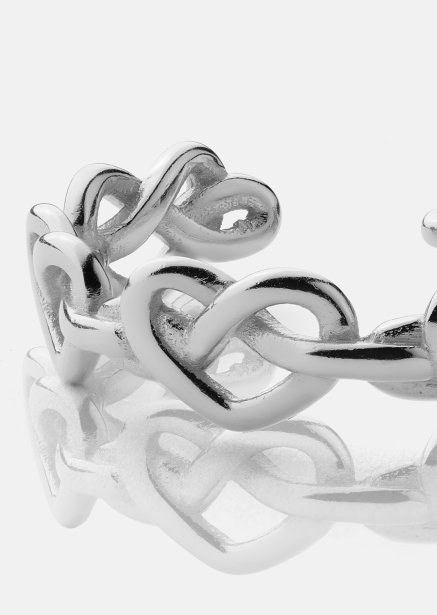 Ring Heart Link- Versilbert