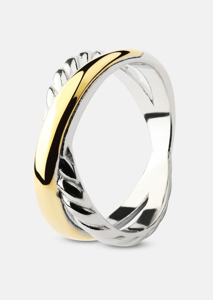Ring Golden Silver Twist - 18k Vergoldet