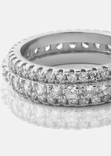 Ring Crystal Shimmer - Versilbert