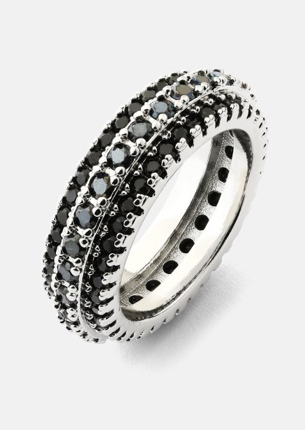 Ring Dark Crystal Shimmer - Versilbert