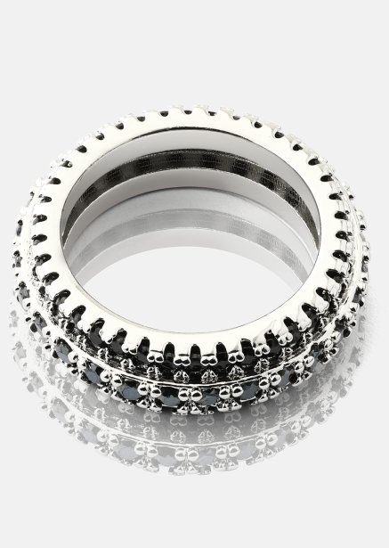 Ring Dark Crystal Shimmer - Versilbert